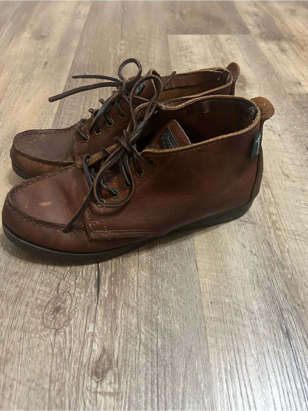 Eastland Brown Leather Lace-Up Ankle Booties